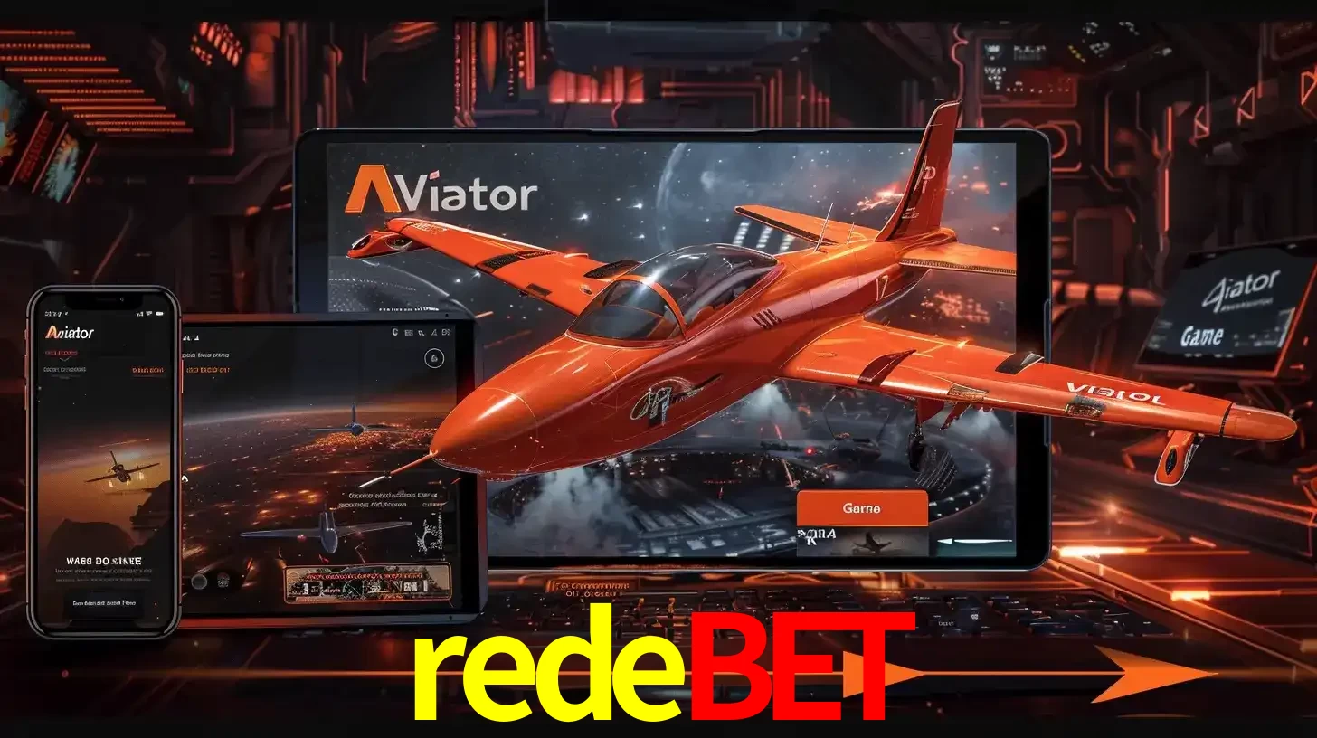 Apresentação tecnológica do jogo Aviator com um avião saindo da tela de um tablet, demonstrando a experiência imersiva em múltiplos dispositivos no redebet.